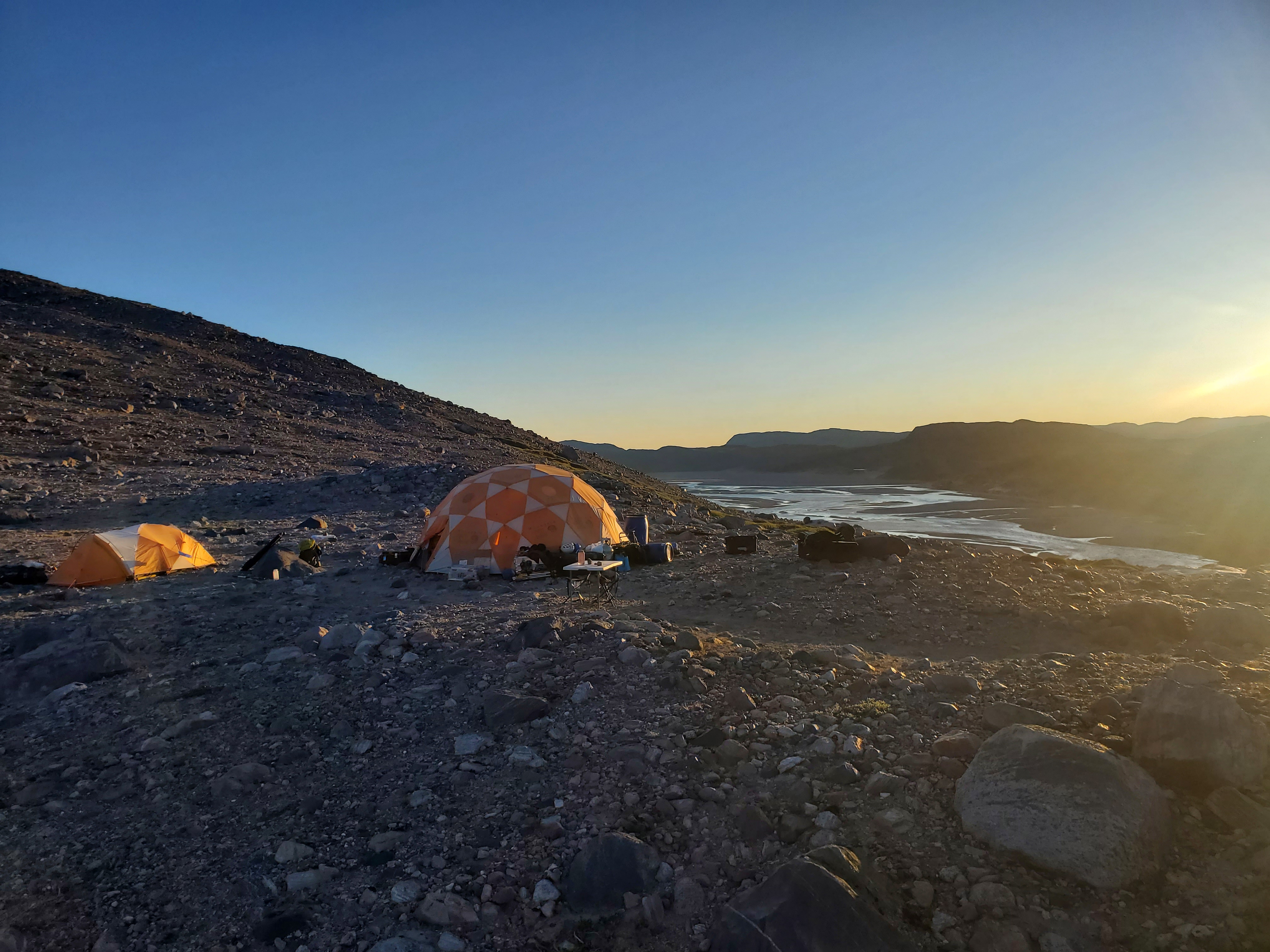Seismometer next to glacier