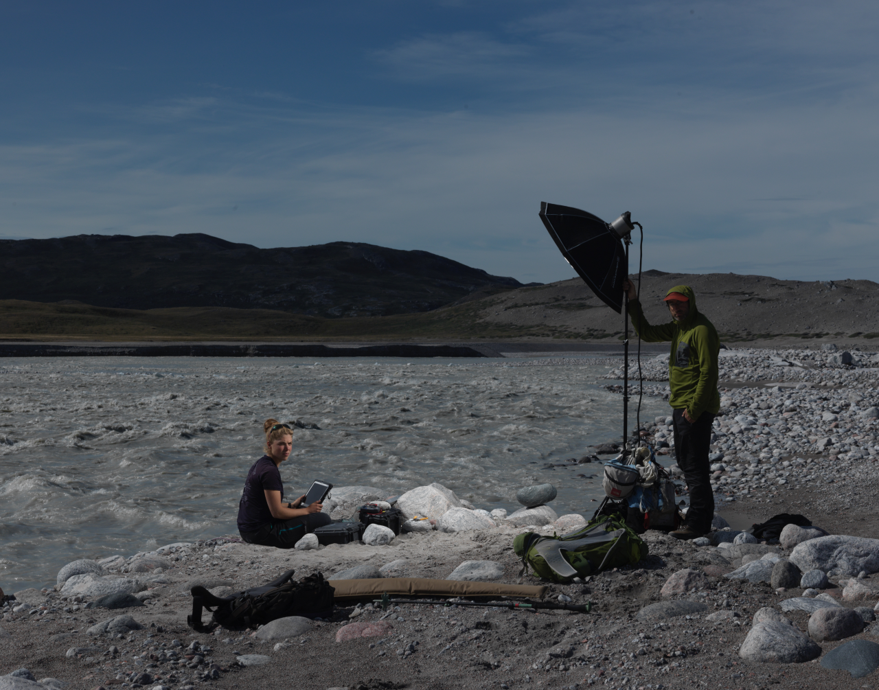 Passive seismic station at the lake terminating glacier.
